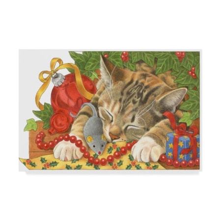 Francien Van Westering 'Christmas Cat Sleeping' Canvas Art,12x19